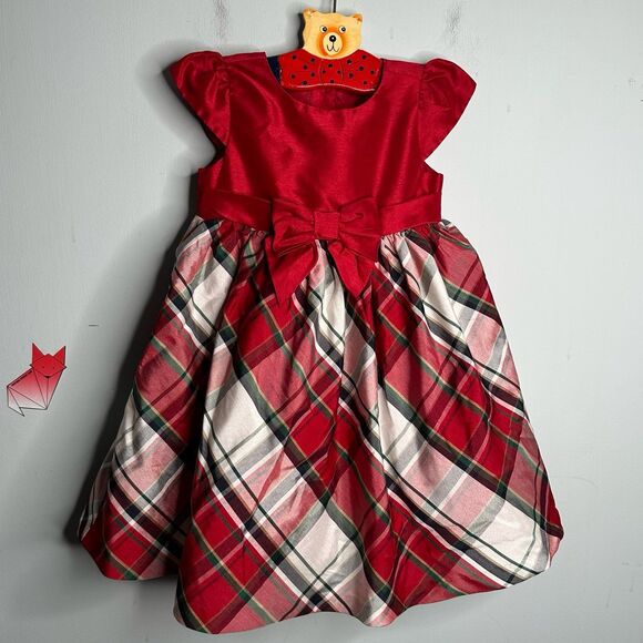 Gymboree Holiday Christmas Dress Red Short Sleeve Top Plaid Skirt Bottom Size 2T - Picture 1 of 7